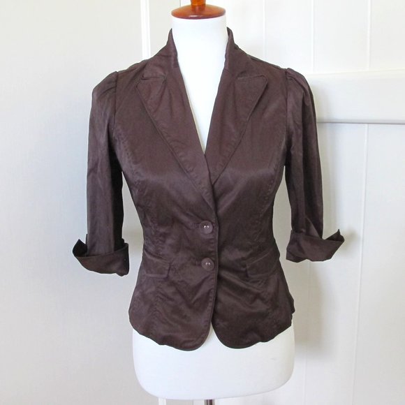 Aziz | Chocolate Half Sleeve Blazer - Picture 1 of 13